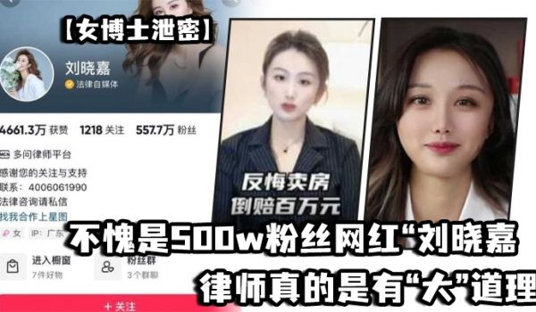 不愧是500w粉丝网红“刘晓嘉”律师真的是有“大