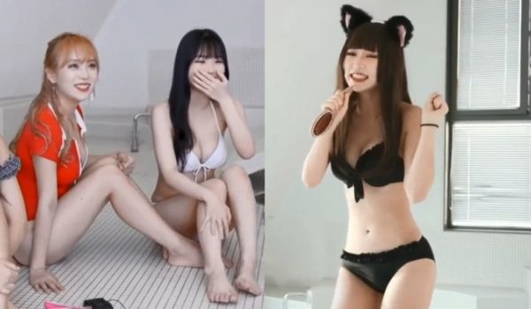 [韩国] 正妹直播主们相约泳池派对~各个小游戏都