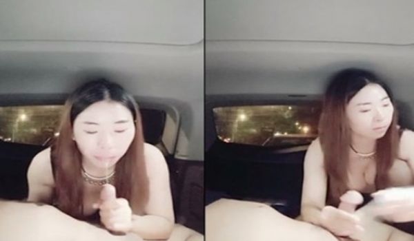 非常风骚的少妇和炮友深夜在户外露出口交 回到车里
