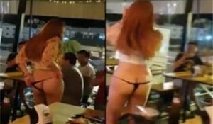 酒促妹丁字裤扭臀热舞