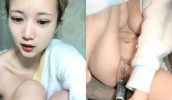 高颜值甜美粉逼妹子自慰头部插入震动，炮友掰穴后入