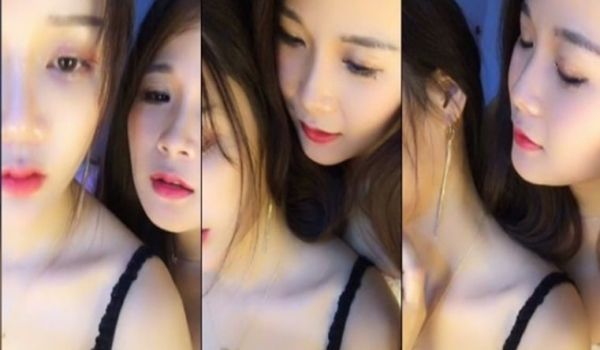 [中文主播外流]苗条骚气主播姐妹双人自慰秀~互舔