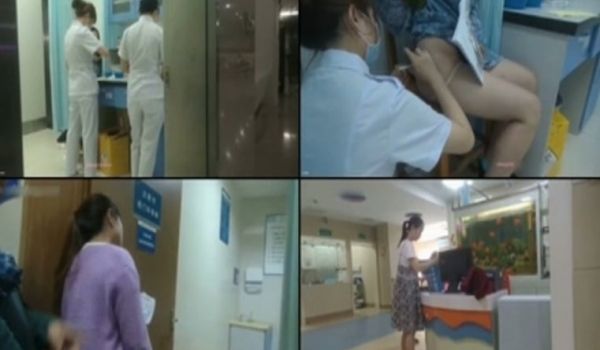 胆大包天妹子暗藏摄像机TP人来人往的医院女科室一
