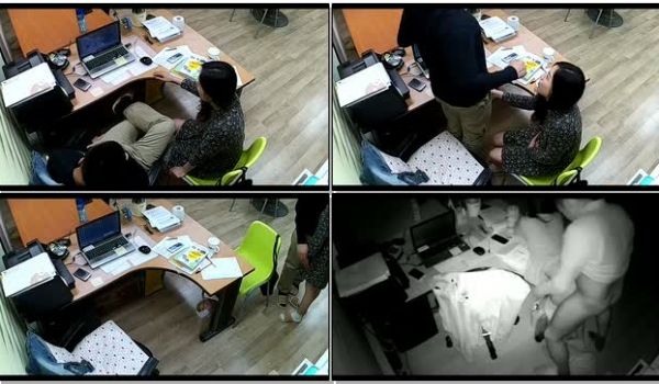 公司摄像头破解偸拍下班后经理与碎花连衣裙文员用电