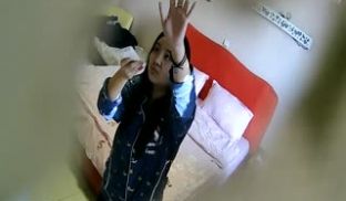 汉奸头中年男和大奶情人酒店开房偷情这少妇下面毛真
