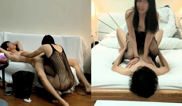 约操人妻骚熟女，连体网袜大长腿，大屌磨蹭骚穴，从