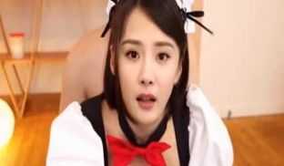 杨幂 女仆装后入抽X